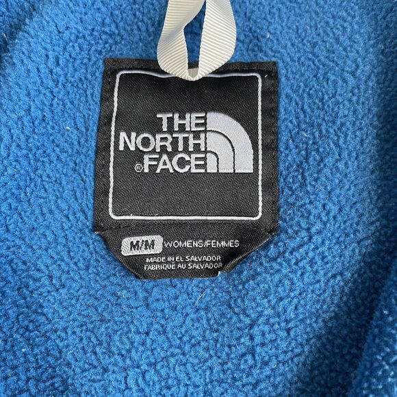 The North Face Full Zip Womens Fleece Jacket Zip Pockets Blue White Size Medium - Picture 7 of 11